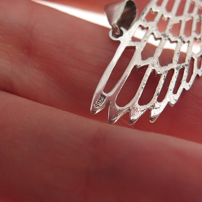 925 Sterling Silver Vintage Angel Wing Charm Pendant
