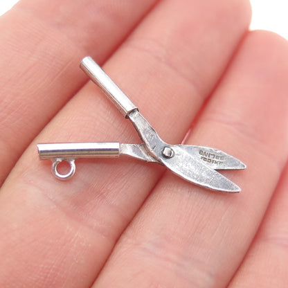 925 Sterling Silver Antique Art Deco Mexico Flower Cutter Movable Charm Pendant