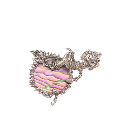 Cassini Cyvra Sterling Silver Vintage Real Abalone Shell Pixie Fairy Pin Brooch