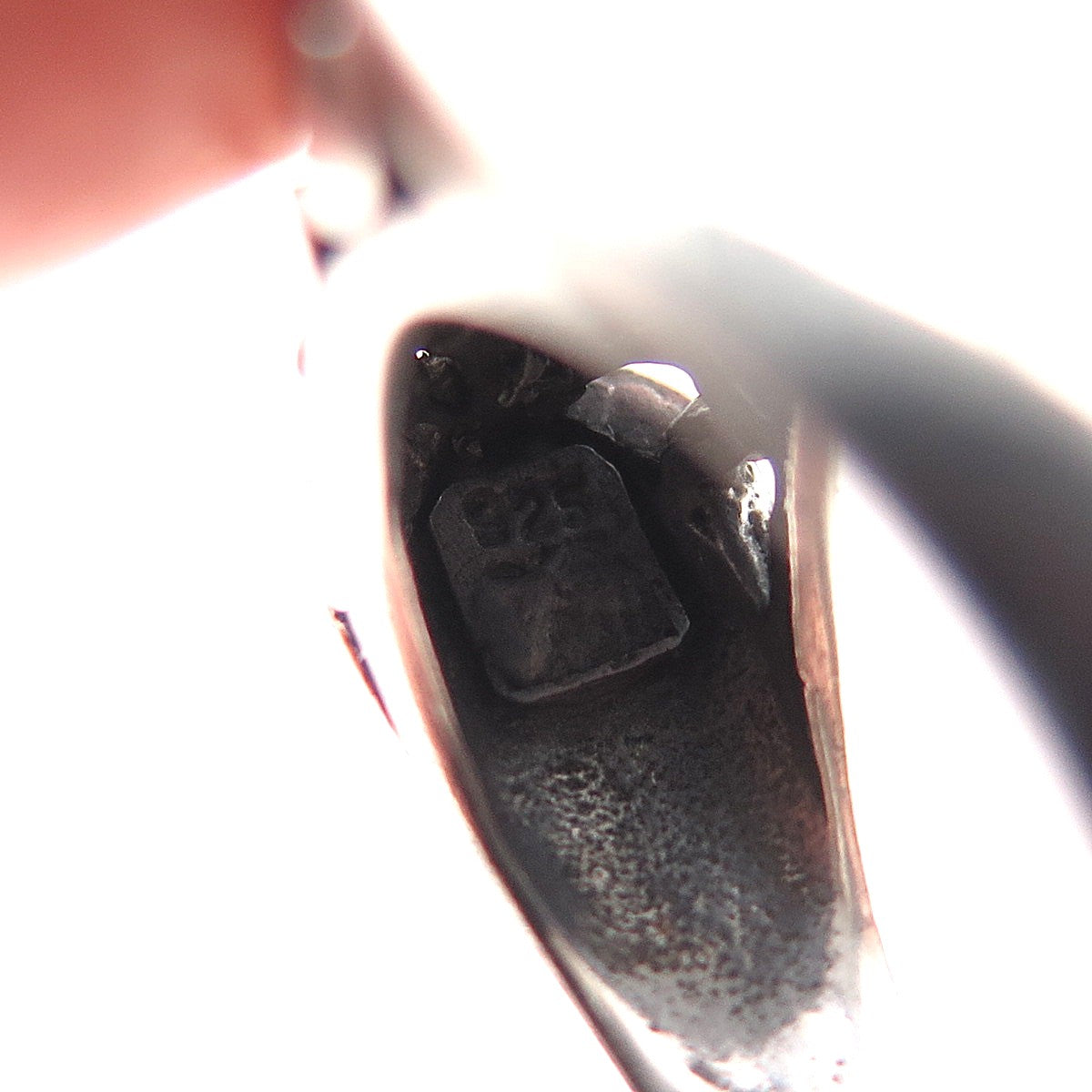 925 Sterling Silver Vintage Modernist Heart Oxidized Ring Size 8