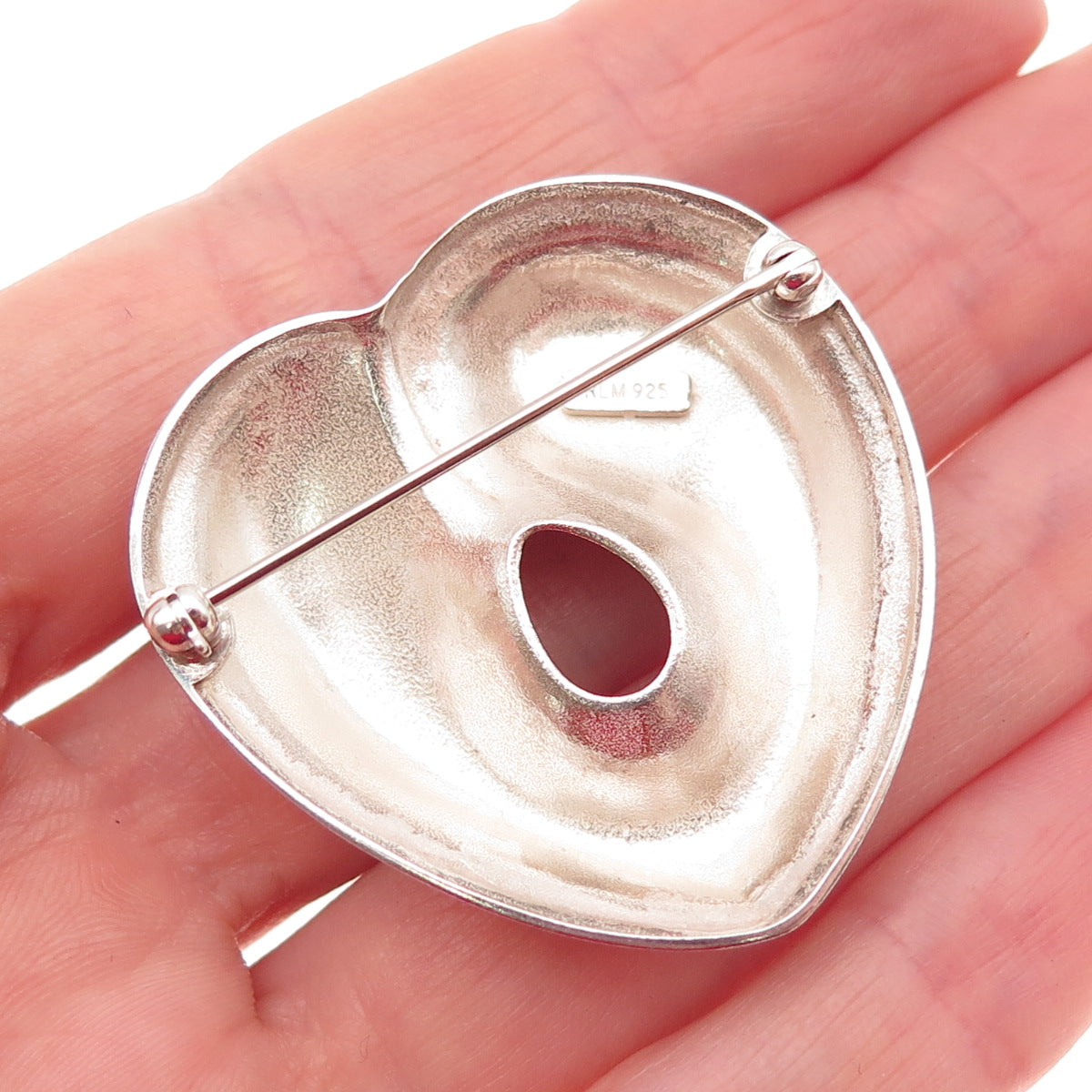Robert Lee Morris 925 Sterling Silver Vintage Modernist Heart Pin Brooch