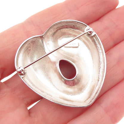 Robert Lee Morris 925 Sterling Silver Vintage Modernist Heart Pin Brooch