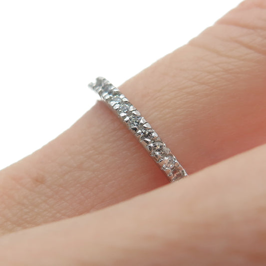 925 Sterling Silver Round-Cut Shaped C Z Ring Size 5.5