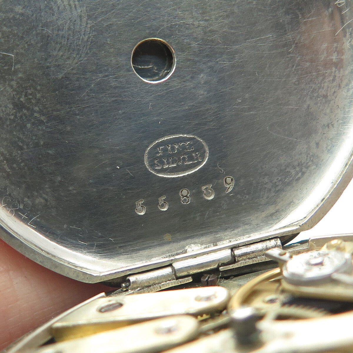 ANDRE MATHEY Antique Fine Silver Open-Face Pocket Watch #55839