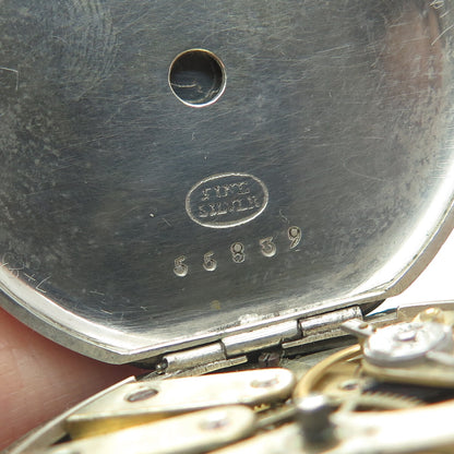 ANDRE MATHEY Antique Fine Silver Open-Face Pocket Watch #55839
