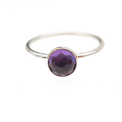 Pandora 925 Sterling Silver Real Amethyst February Birthday Blooms Ring Size 7