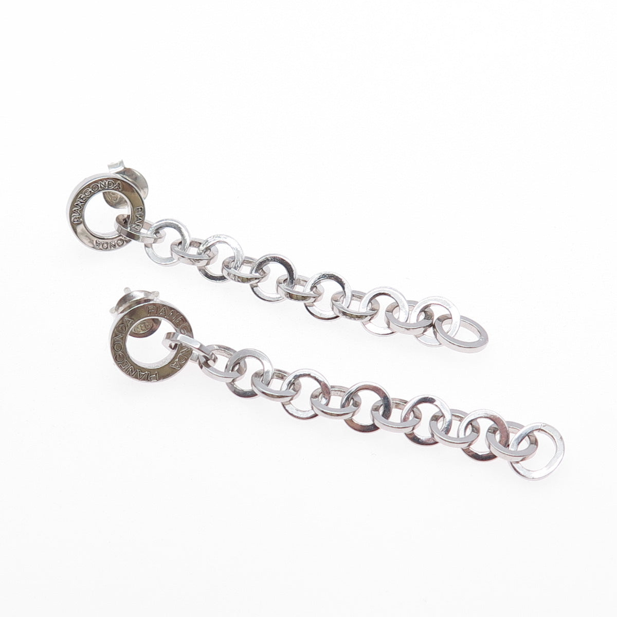 PIANEGONDA 925 Sterling Silver Italy Chain Drop Dangle Earrings
