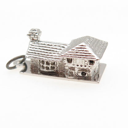 Spencer Co. 925 Sterling Silver Vintage House 3D Mini Charm Pendant
