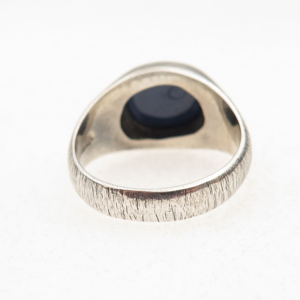 925 Sterling Silver Vintage Lab-Created Star Sapphire Oxidized Ring Size 9.5