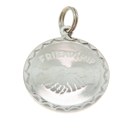 925 Sterling Silver Vintage Friendship Round Tag Pendant