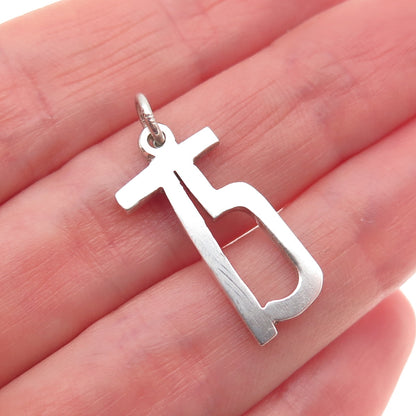 925 Sterling Silver Vintage Lucky Number 75 Charm Pendant