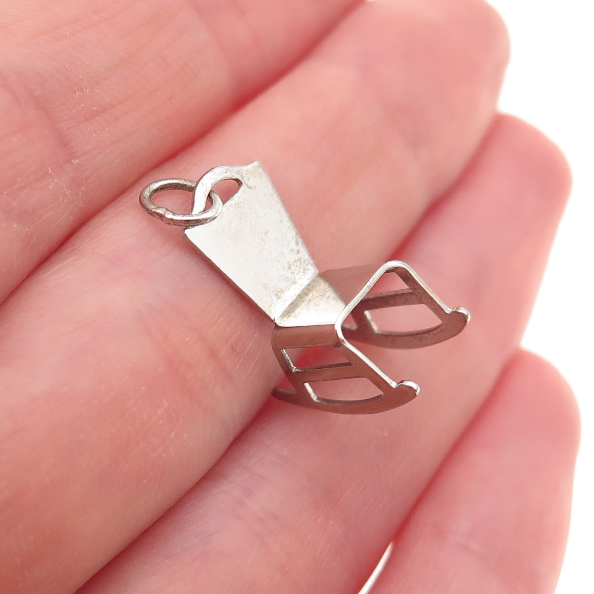 Paye & Baker 925 Sterling Silver Antique Art Deco Rocking Chair 3D Charm Pendant