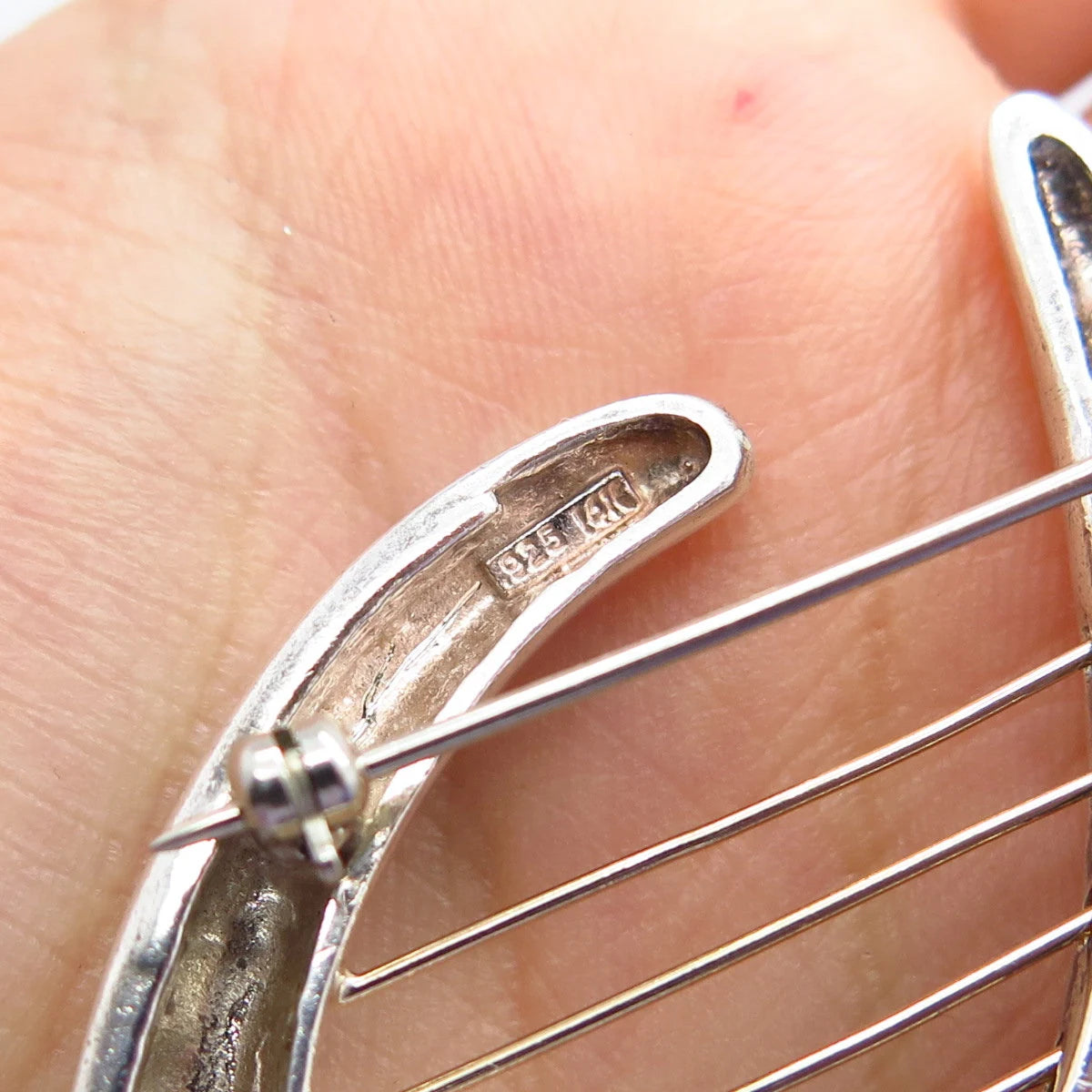 925 Sterling Silver / 14K Gold Vintage Modernist Pin Brooch