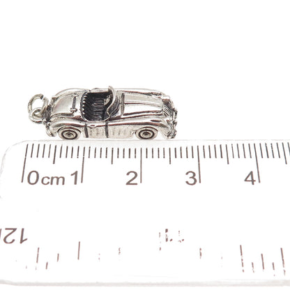 Beau 925 Sterling Silver Vintage Convertible Car Oxidized 3D Charm Pendant