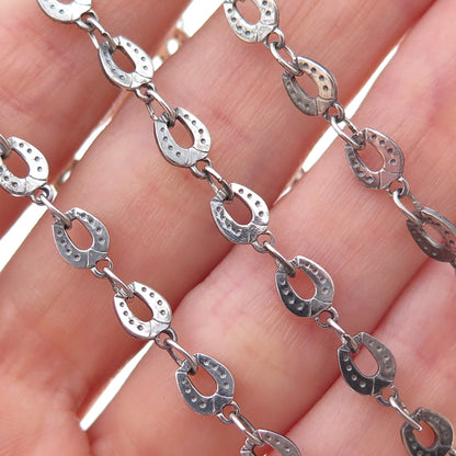 Golden Rose 925 Sterling Silver Vintage Italy Horseshoe Chain Necklace 18"