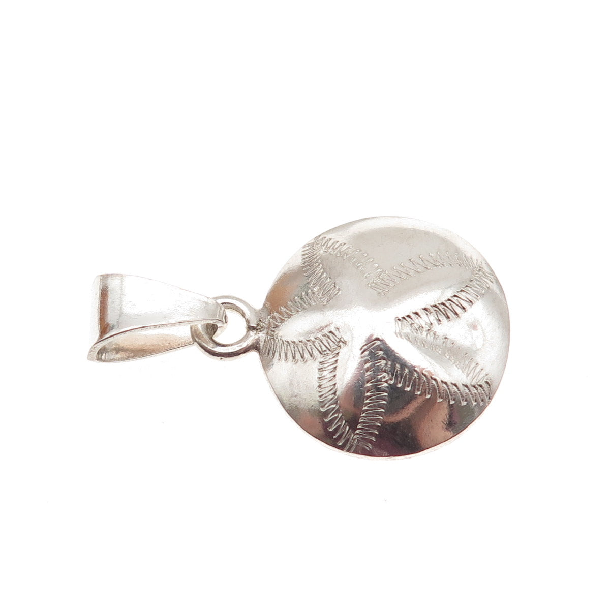 925 Sterling Silver Vintage Sand Dollar Charm Pendant