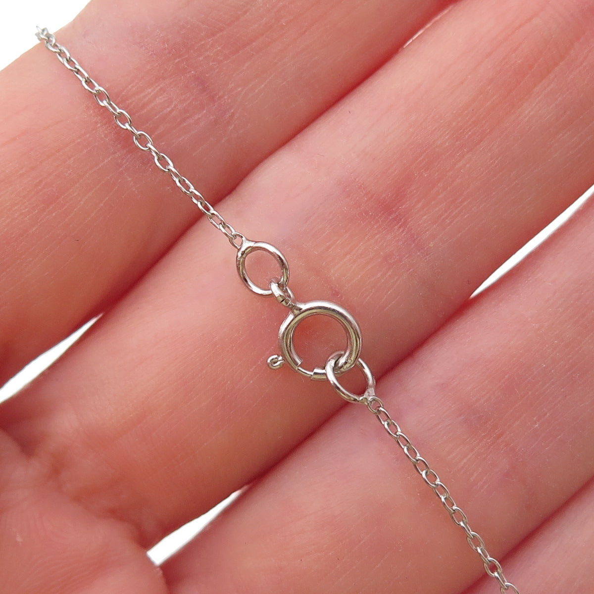 925 Sterling Silver Real Round-Cut Amethyst Cable Chain Necklace 18"