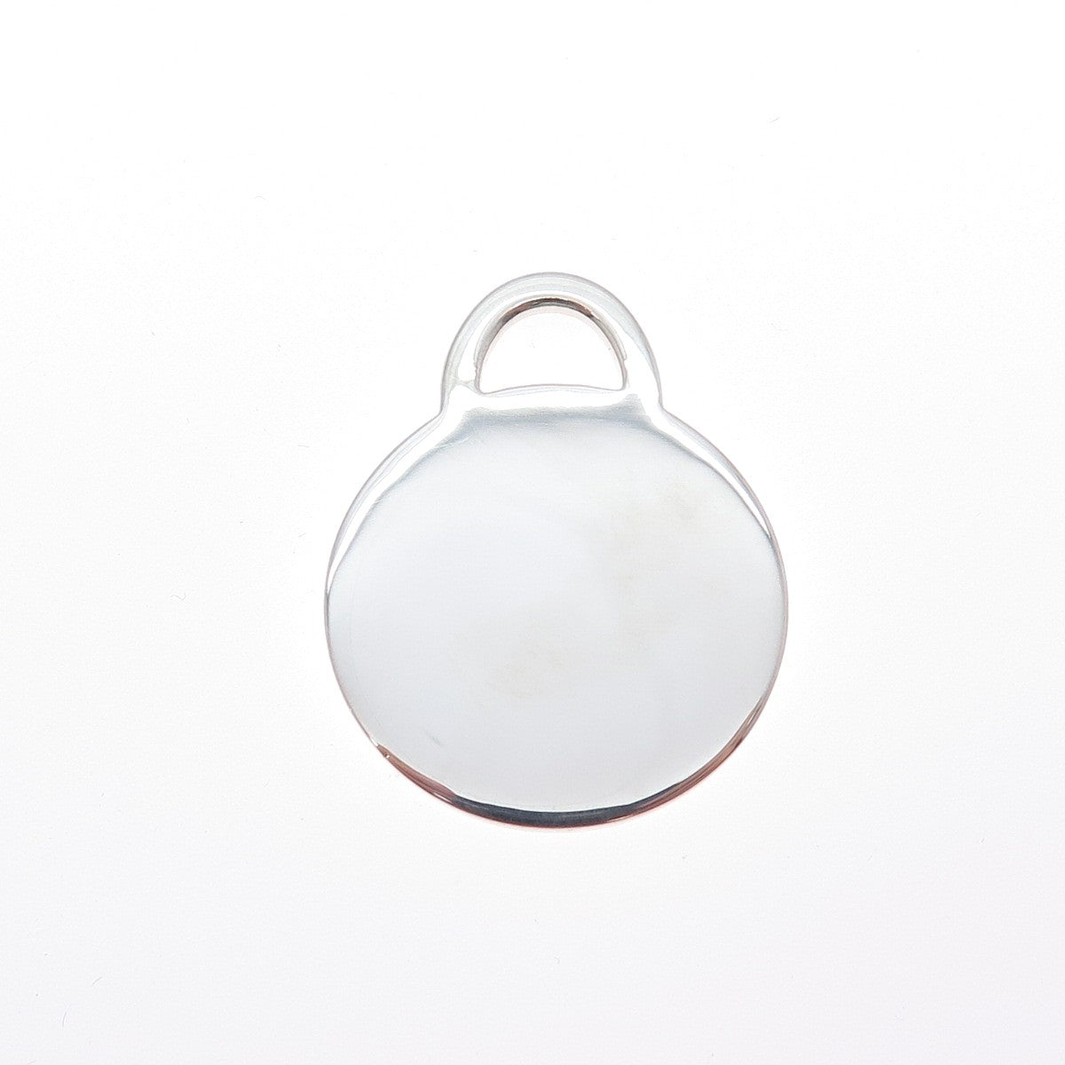 TIFFANY & CO. 925 Sterling Silver Vintage 2001 Round Tag Charm Pendant