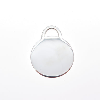 TIFFANY & CO. 925 Sterling Silver Vintage 2001 Round Tag Charm Pendant
