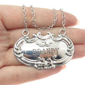 WALLACE 925 Sterling Silver Antique Art Deco "Brandy" Bottle Tag