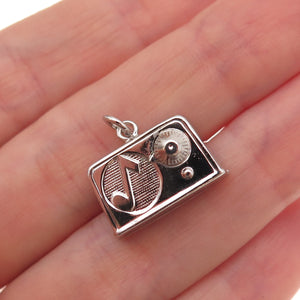 Art's Elegance 925 Sterling Silver Vintage Retro Radio Charm Pendant