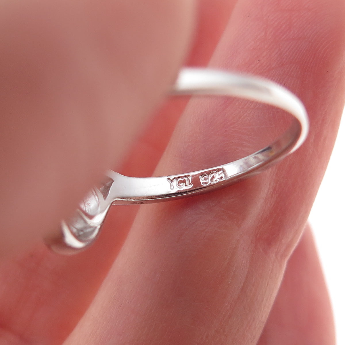 925 Sterling Silver Heart Hamsa Amulet Ring Size 7