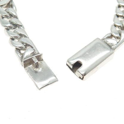 925 Sterling Silver Vintage Mexico Figaro Link Bracelet 7.75"