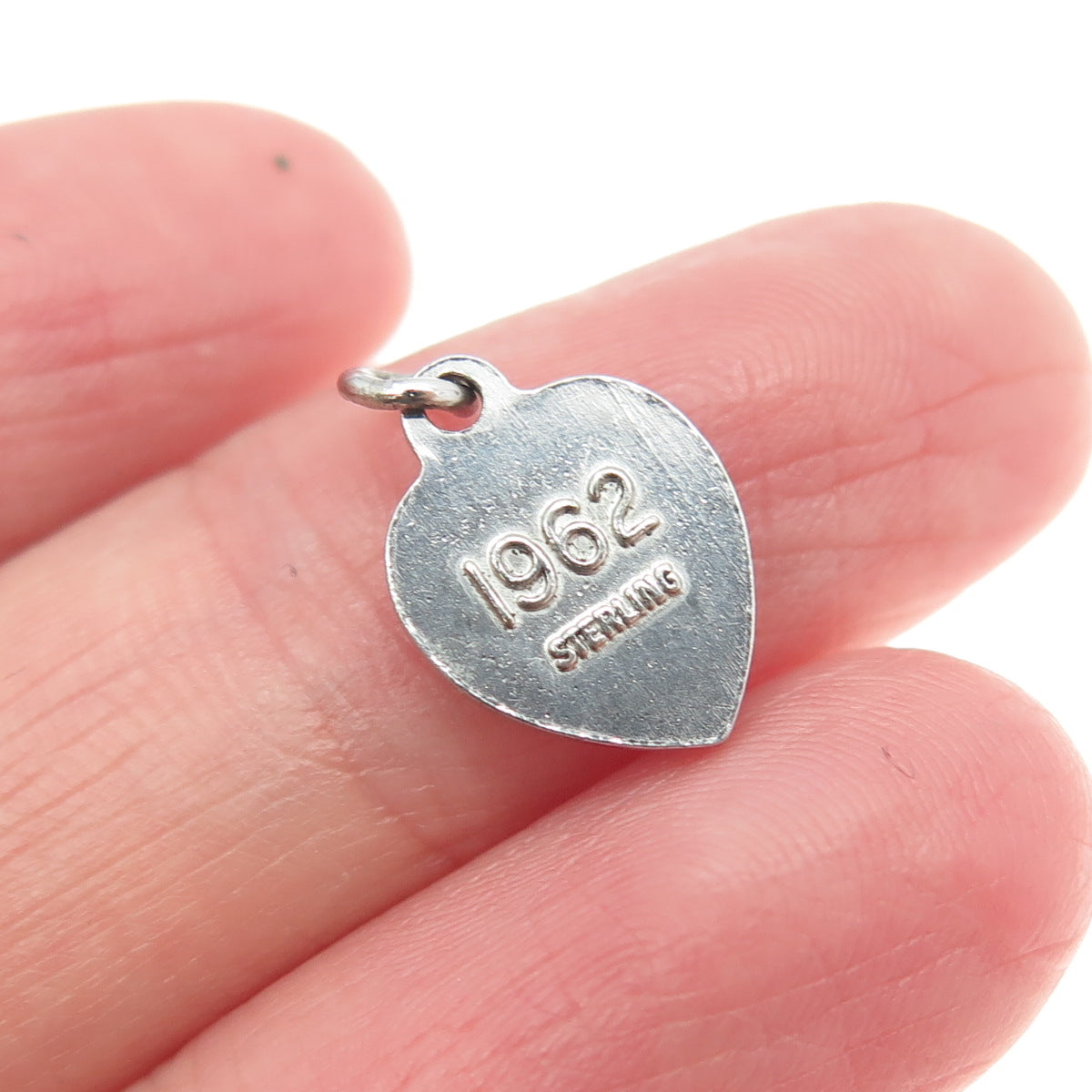 925 Sterling Silver Vintage 1962 Beta Sigma Phi Heart Minimalist Charm Pendant