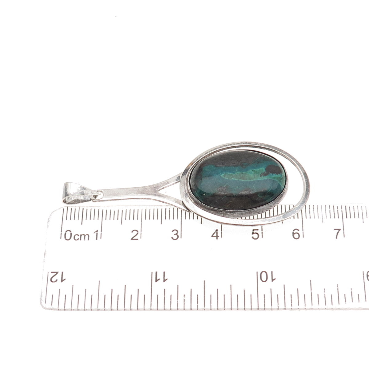 925 Sterling Silver Vintage Israel Real Eilat Modernist Oxidized Pendant