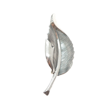 BEAU 925 Sterling Silver Vintage Floral Leaf Oxidized Pin Brooch