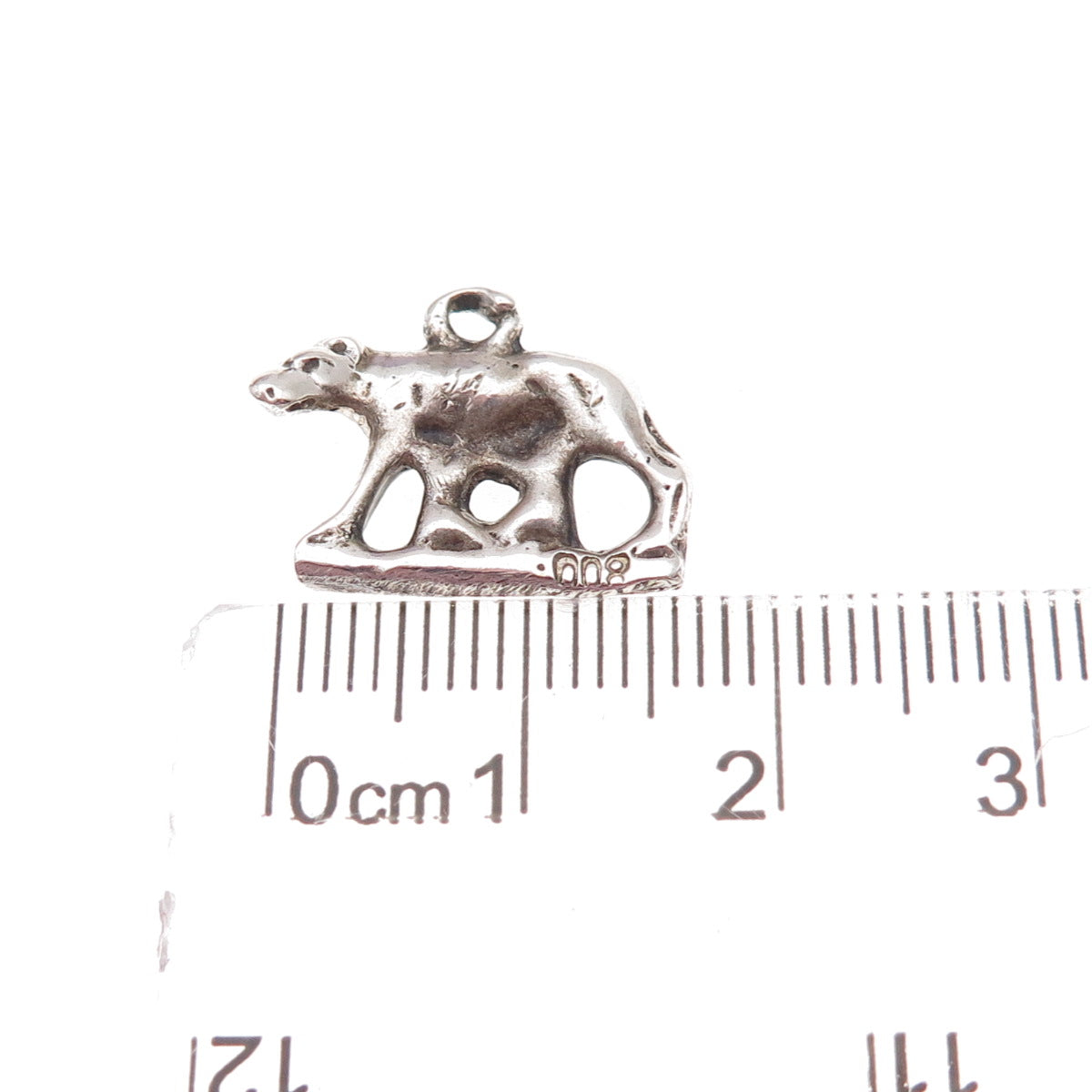 800 Silver Antique Art Deco Capitoline She-Wolf Oxidized 3D Charm Pendant