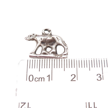 800 Silver Antique Art Deco Capitoline She-Wolf Oxidized 3D Charm Pendant