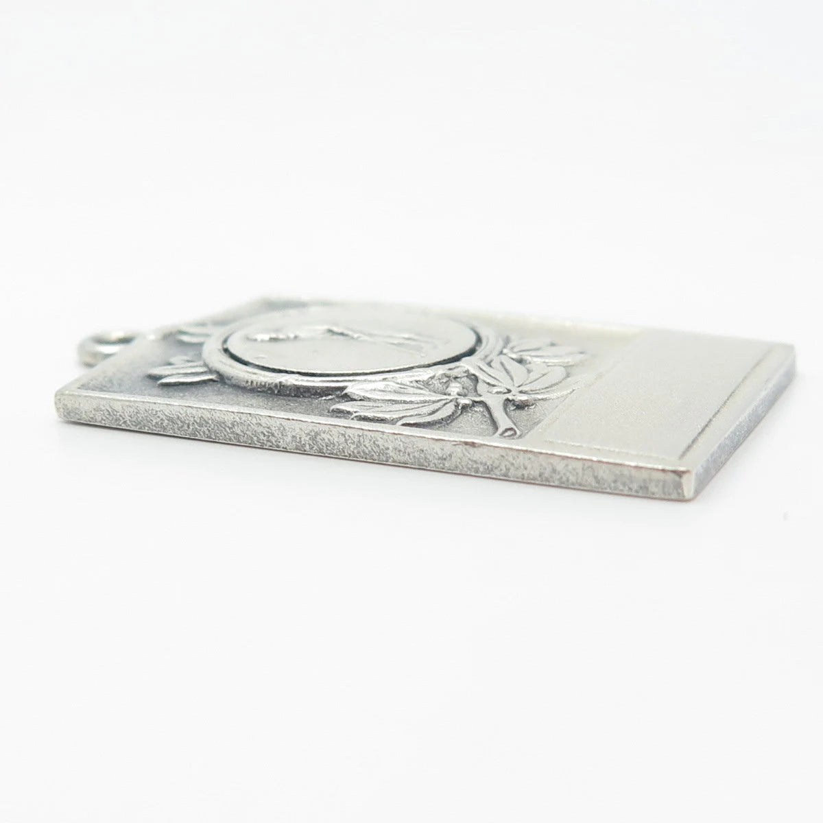 925 Sterling Silver Vintage Balfour Golf Player Rectangle Pendant