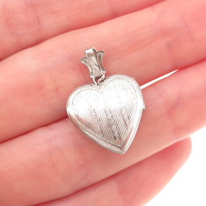925 Sterling Silver Antique Art Deco Enamel Cross Heart Locket Charm Pendant