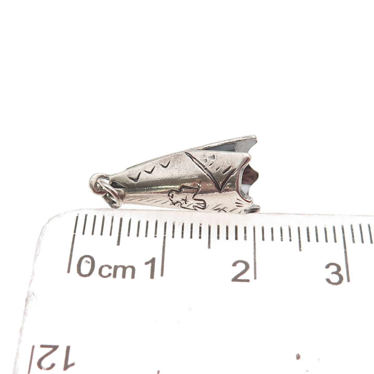 Old Pawn 925 Sterling Silver Vintage Indian Teepee Tribal 3D Mini Charm Pendant