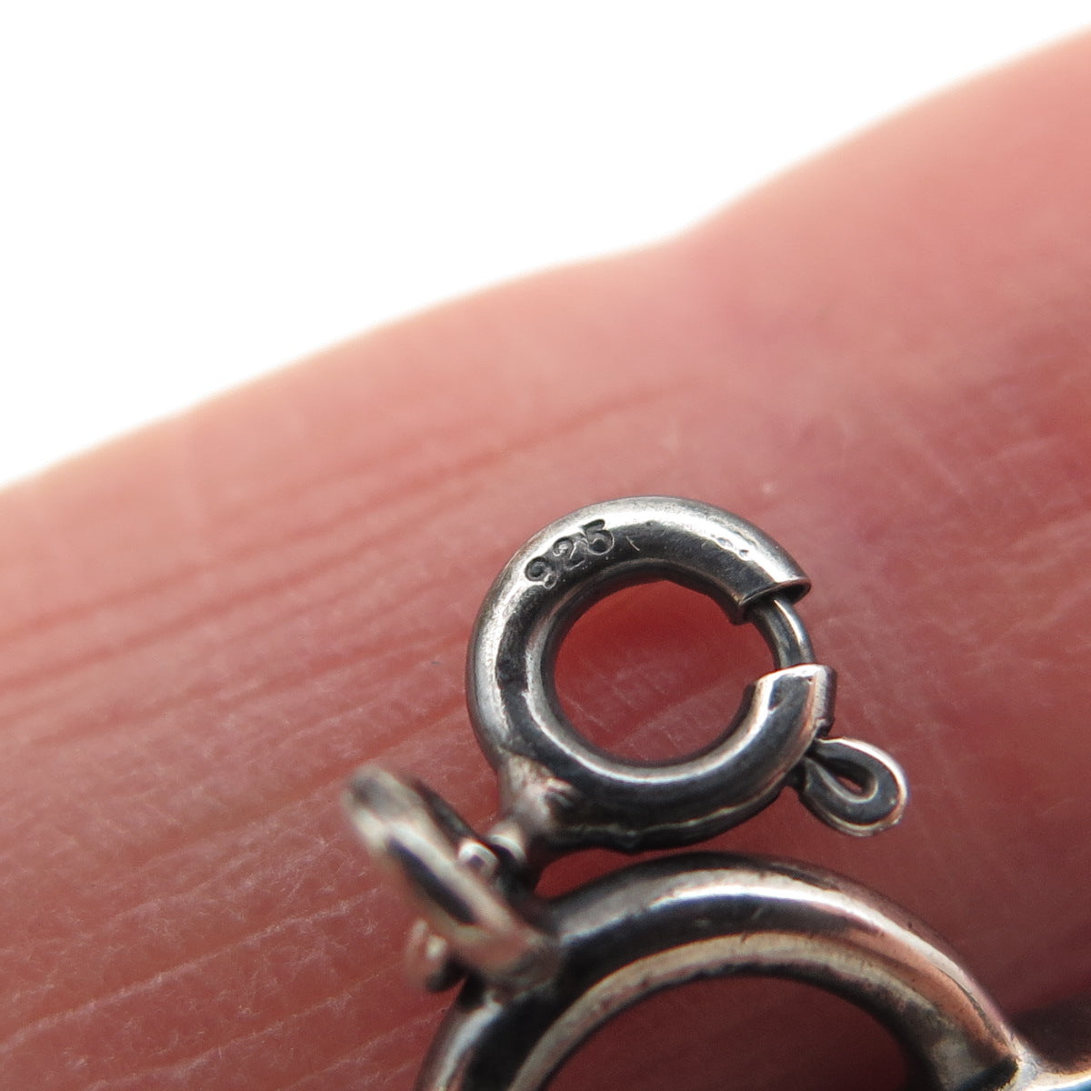 925 Sterling Silver Vintage Enamel Ladies Purse Spring Ring Lock Charm Pendant