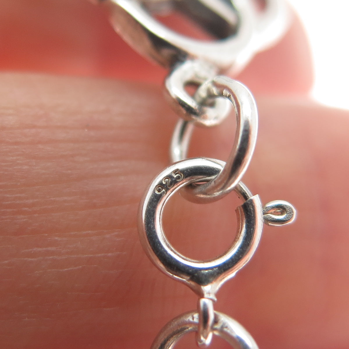 925 Sterling Silver Vintage Real Black Onyx Celtic Love Knot Link Bracelet 7.25"