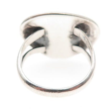 Old Pawn 925 Sterling Silver Vintage Southwestern Turquoise Tribal Ring Size 8.5