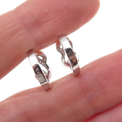 925 Sterling Silver Round-Cut C Z Infinity Hoop Earrings