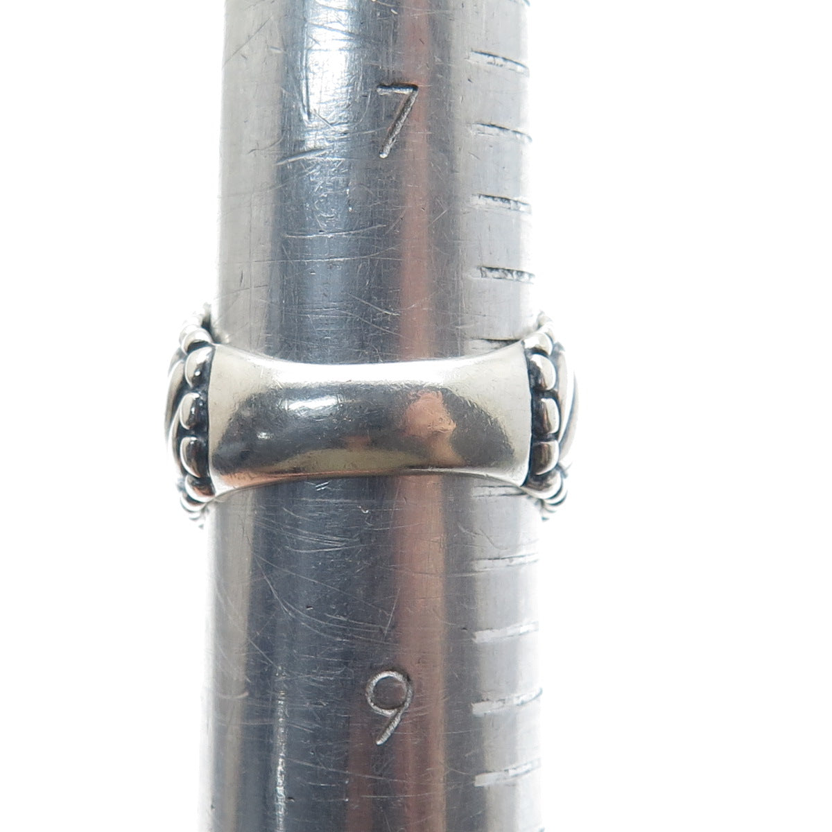 CAROLYN POLLACK Sterling Silver Vintage Real Rhodonite Oxidized Ring Size 8.25