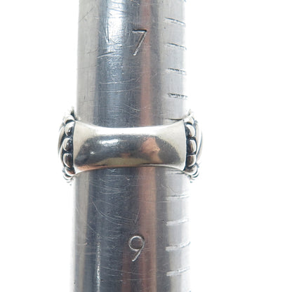 CAROLYN POLLACK Sterling Silver Vintage Real Rhodonite Oxidized Ring Size 8.25