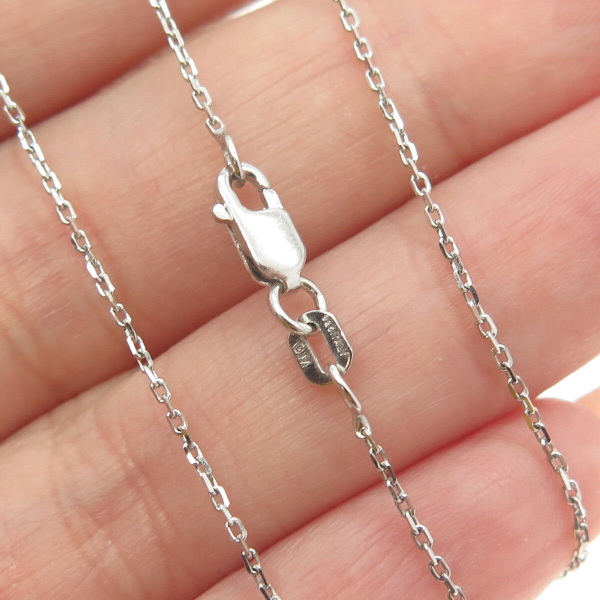 925 Sterling Silver Italy Round-Cut Shaped C Z Cable Chain Necklace 18"