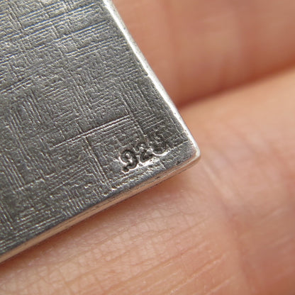 925 Sterling Silver Vintage Wyoming State Map Minimalist Oxidized Charm Pendant