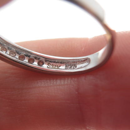 925 Sterling Silver Real Round-Cut Diamond & Oval-Cut Citrine Ring Size 7.25