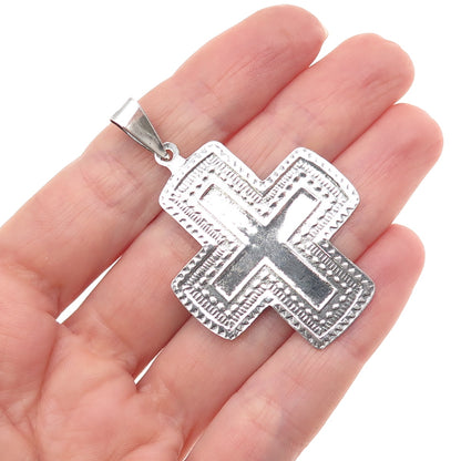 Bayanihan 925 Sterling Silver Vintage Cross Oxidized Pendant