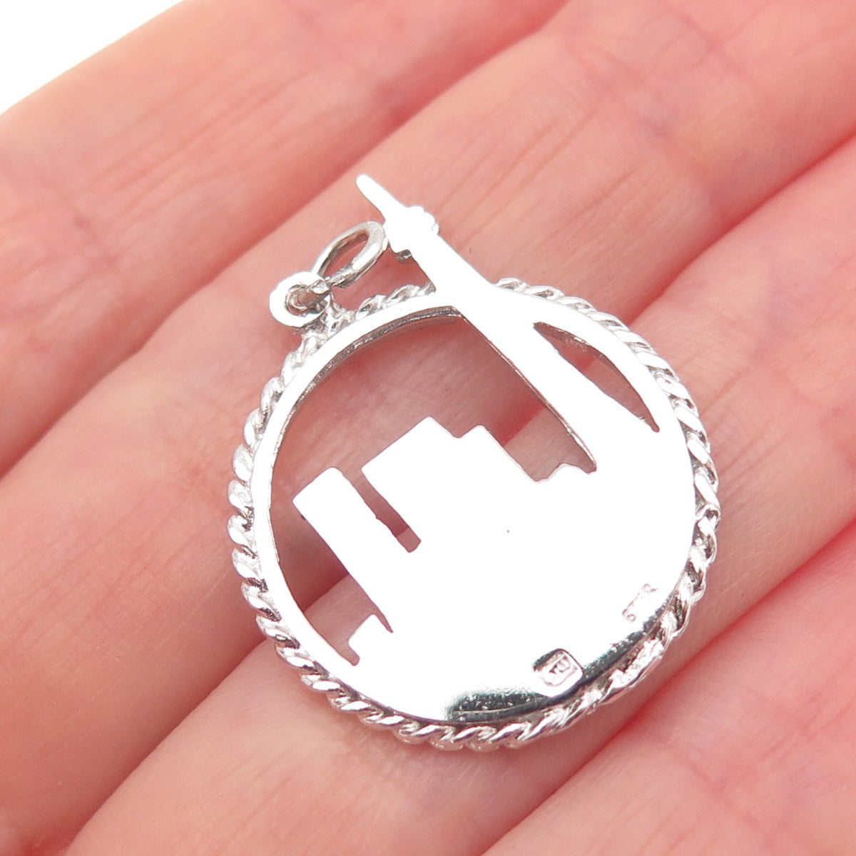 925 Sterling Silver Vintage Toronto Skyline Charm Pendant