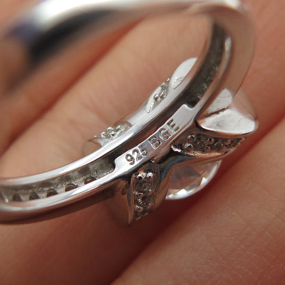 BGE Bradford 925 Sterling Silver Round-Cut C Z Engagement Ring Size 8