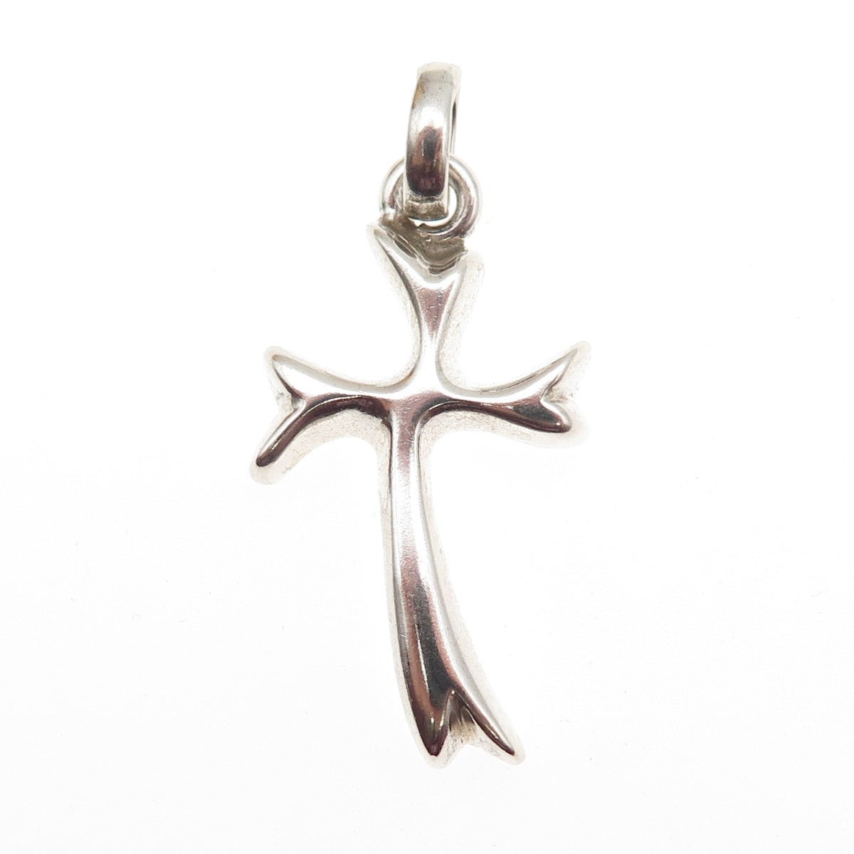 925 Sterling Silver Vintage Mexico Modernist Cross Charm Pendant