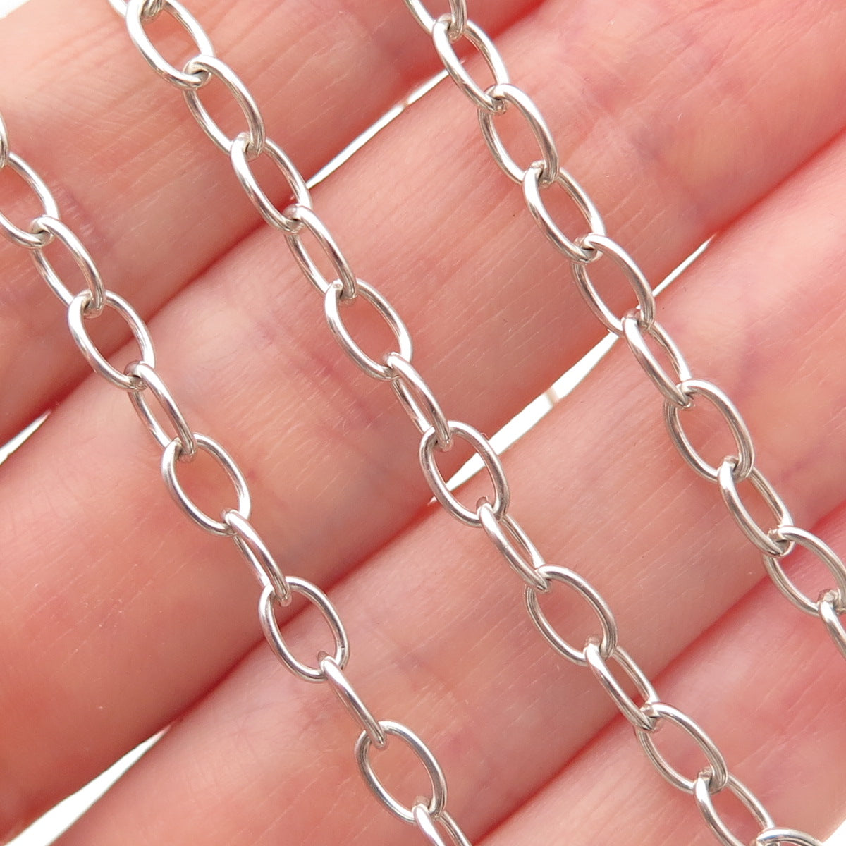 Robert Lee Morris 925 Sterling Silver Vintage Oval Chain Necklace 24"