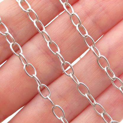 Robert Lee Morris 925 Sterling Silver Vintage Oval Chain Necklace 24"